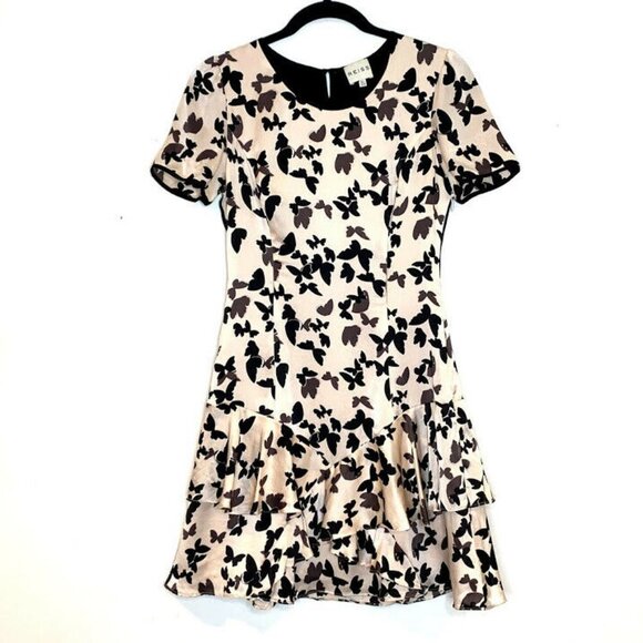Reiss Size 4 Roe Blush Butterfly Print Silk Dress - Picture 3 of 8
